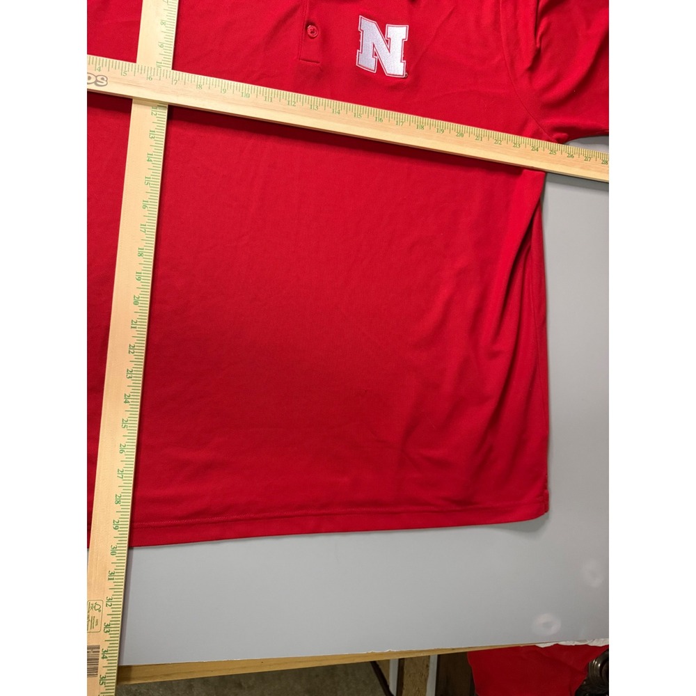 Antigua Nebraska Huskers Mens XXL Red Performance Pique Polo Shirt NCAA Football - Picture 7 of 8